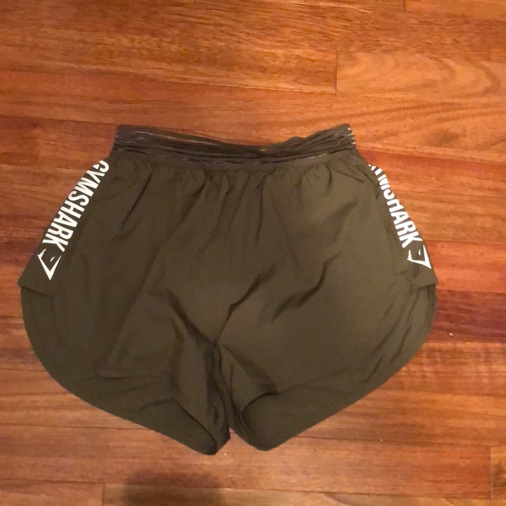 GymShark 🦈 olive khaki running shorts xs